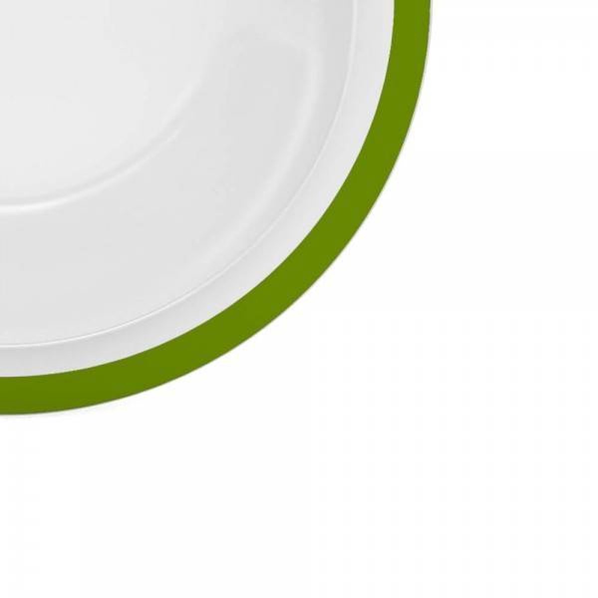 Servies Ornamin Klassik: 22 cm soepbord - wit met groene rand