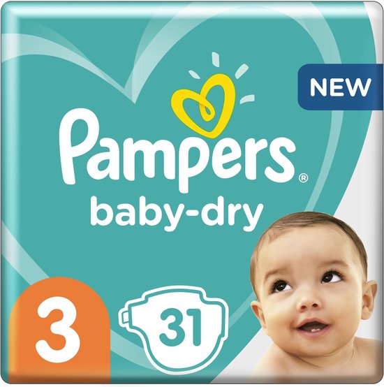 Maaltijd Bij wet Stam Pampers Baby-Dry - Maat 3 (6-10kg) - 31 Luiers | bol.com