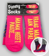 Sokken - Funny socks - Vraag maar aan Papa! Mama heeft pauze