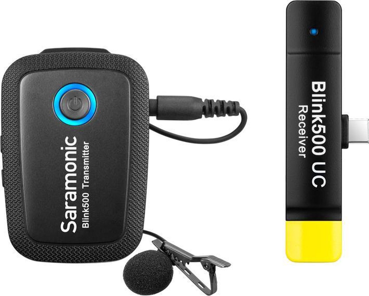 Saramonic Blink 500 B5 draadloze set met USB-C ontvanger en 1 zender met lavalier microfoon