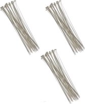 300x kabelbinders tie-wraps - 3,6 x 200 mm - witte tie-ribs