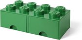 Bol.com LEGO Brick 8 Opbergbox - Kunststof - Donker Groen aanbieding
