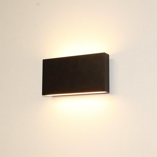 Artdelight - Wandlamp Box Zwart - 2x LED 4W - IP54 - | bol.com