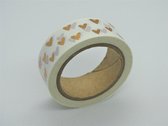 Washi tape - Rose golden hartjes | 15mm x 10m.