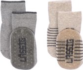 Lässig Anti-slip Socks 2 pcs. assorted grey/beige, Size: 23-26