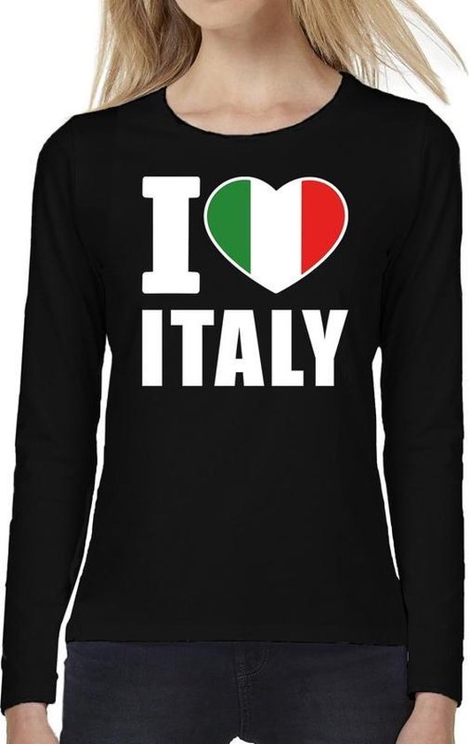 I love Italy supporter t-shirt met lange mouwen / long sleeves voor dames -  zwart -... | bol.com