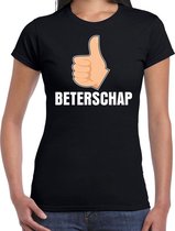 Beterschap duim omhoog cadeau shirt zwart voor dames XS