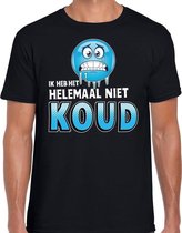 Funny emoticon t-shirt ik heb het helemaal niet koud zwart voor M