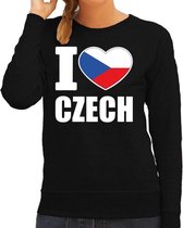 I love Czech sweater / trui zwart voor dames L