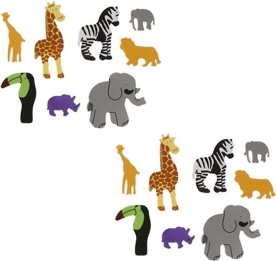 64x Foam safari dieren knutsel materiaal voor kinderen - zelfklevende hobby bol.com