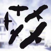 10x Vogel afweer raamstickers zwart op een vel van 17 x 24 cm - Vogelwering stickers voor het terras