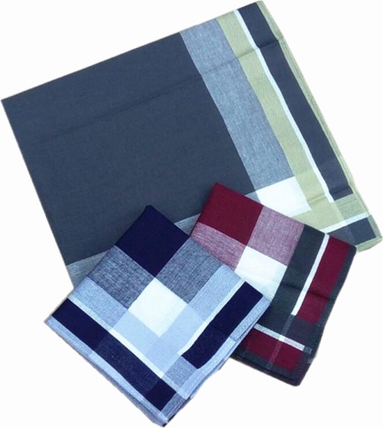 Integreren afwijzing Habubu katoenen zakdoeken- 100% katoen- donker- ruitenzakdoeken- 12 stuks- heren  zakdoeken-... | bol.com