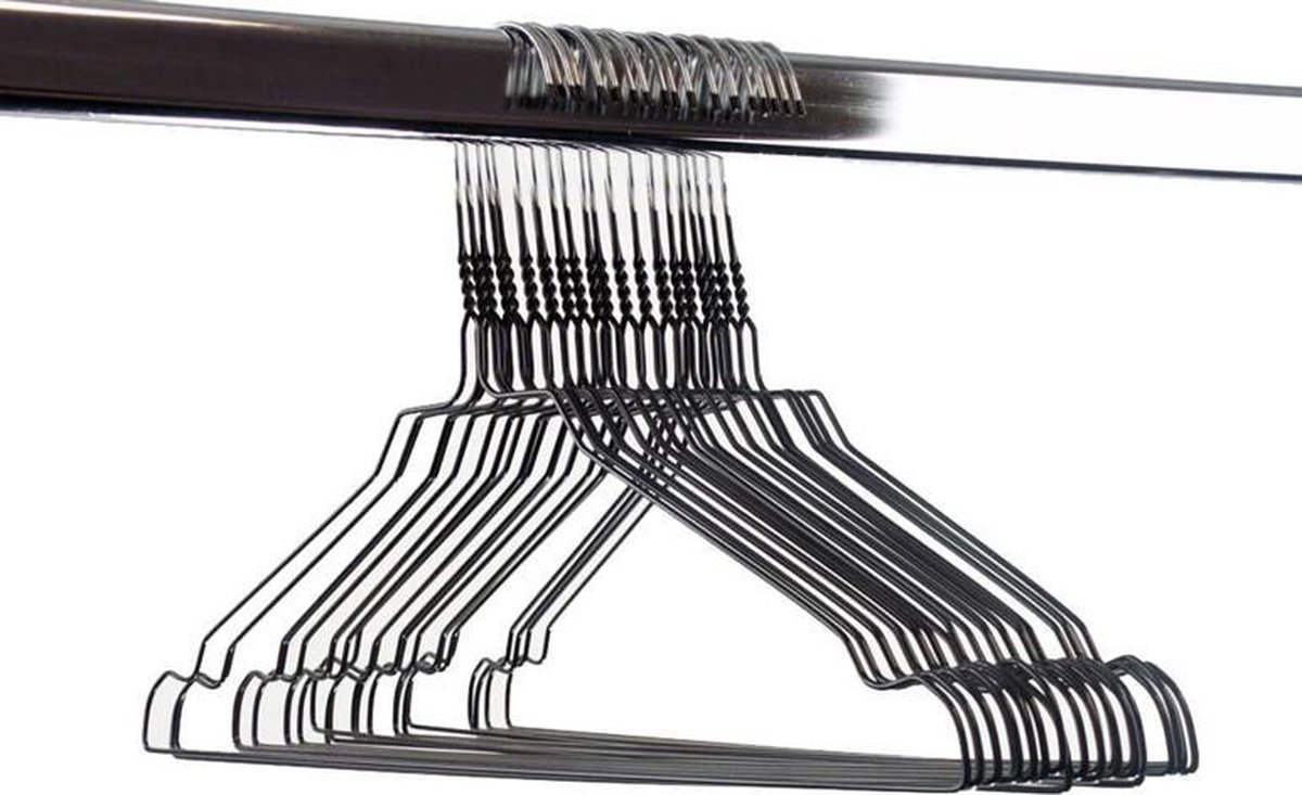 20 Stuks / Kledinghanger / Draadhanger / Stomerijhanger / Zwart