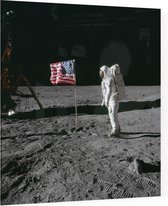 Armstrong photographs Buzz Aldrin (maanlanding) - Foto op Plexiglas - 60 x 60 cm