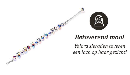 dames armband met 31 Swarovski kristallen – Echt zilveren Armband, 925 sterling - YO-158