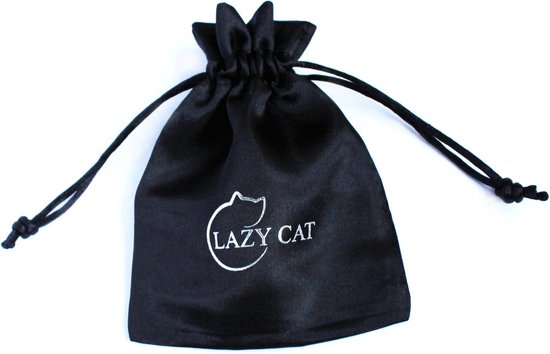 Zwarte Studs – Oorbellen Heren - Oorknoppen - Ø 10mm - Lazy Cat
