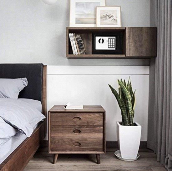 Elektronische Kluis digitaal met Cijferslot - Incl 2 Noodsleutels en Bevestigingsmateriaal- Kluisje - zwart - 230x170x170