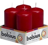 Bolsius Stomp - kaars tray 4 100x50mm -  wijnrood - 4 Stuks