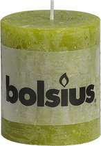 Bolsius Rustiek Stomp -  80x68mm -  mosgroen - 4 Stuks