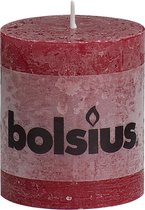 Bolsius Rustiek Stomp -  80x68mm -  wijnrood - 4 Stuks