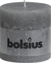 Bolsius Rustiek Stomp -  100x100mm -  lgrijs - 4 Stuks