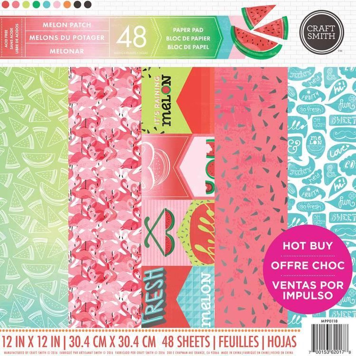 Craft Smith: Melon Patch 12x12 Inch Paper Pad (MPP0118)