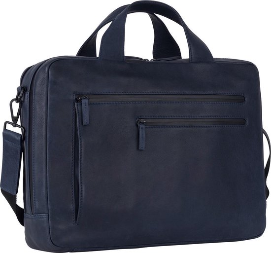 Leonhard Heyden Den Haag laptoptas 2-vaks 15 inch - Blauw