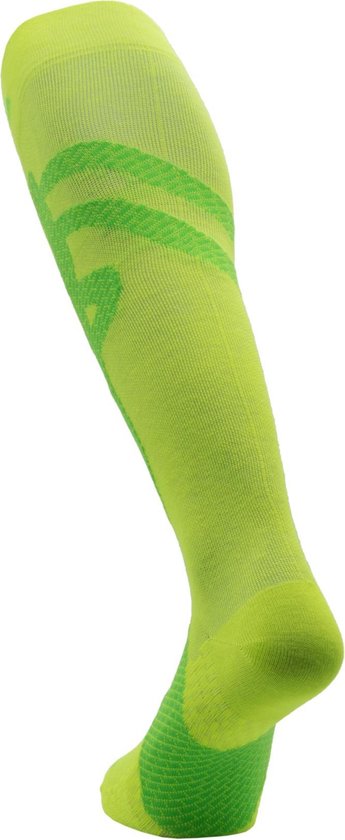 ENFORMA Scheenbeen Support Compressiekousen – Kinesiologie Tapesokken – Geel/Groen – Unisex – L (42-44)