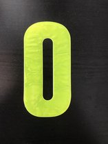 huisnummer sticker - reflecterend- nummer 0 - geel -plak cijfer - kliko huisnummer- huis nummer sticker- container cijfer