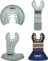 SMART Blades Wolfraam Multitool Zaagbladen Set - Voegen/Tegels/Beton/Gips - 4-Delig