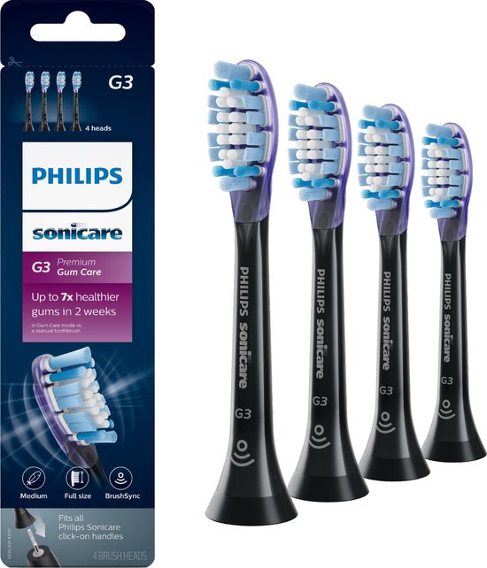 De kerk zoogdier pauze Philips Sonicare G3 Premium Gum Care HX9054/33 - Opzetborstel - 4 stuks |  bol.com