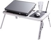 E-Table® Laptop standaard verstelbaar met koeler  - Vouwtafel -  schoottafel - laptop stand - laptoptafel - bedtafel - bekerhouder