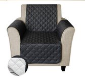 Stoelhoes stretch zwarte kleur voor fauteuil maat 180x54 cm met 50cm flappen voor de leuning