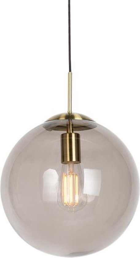 Veranderlijk stok Kietelen QAZQA ball - Moderne Hanglamp - 1 lichts - Ø 30 cm - Goud/messing -  Woonkamer |... | bol.com