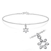 Joy|S - Zilveren bloem bedel armband 18 cm snowflake - sneeuwvlokje