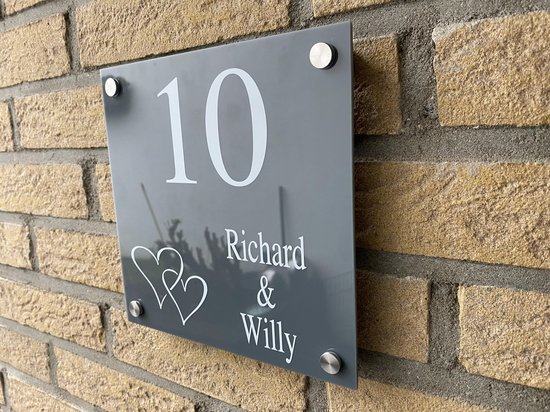 Porte d'entrée avec plaque signalétique Anthracite