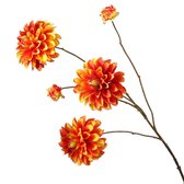 Viv! Home Luxuries Dahlia - groot - zijden bloem - oranje - 90cm - topkwaliteit