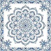 MyHobby Borduurpakket – Delftsblauwe mandala 50×50 cm - Aida stof 5,5 kruisjes/cm (14 count)