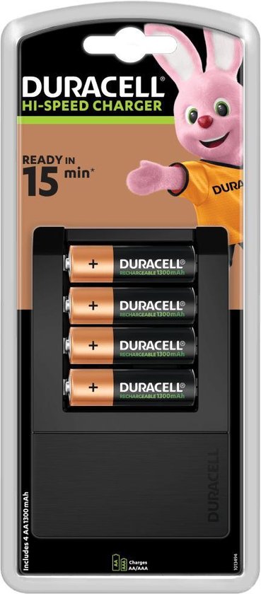 Duracell Batterijlader – Laadt op in 15 minuten, inclusief AA batterijen | bol.com