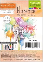 Papier aquarelle "Florence" ivoire lisse 200g A6 (100 pièces)