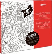 OMY - Piraten Kleurposter - Giant coloring poster - voor jong en oud - 100 x 70 cm  -  PIRATES