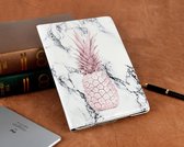 P.C.K. Hoesje/Boekhoesje/Bookcover/Bookcase/Book draaibaar ananas print geschikt voor Apple iPad AIR/AIR2/2017/2018 MET GLASFOLIE/TEMPERED GLASS