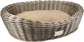 Provence Rieten Mand - Ovaal & Kussen - 74x57x21cm