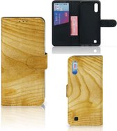 Smartphone Hoesje Geschikt voor Samsung M10 Book Style Case Licht Hout