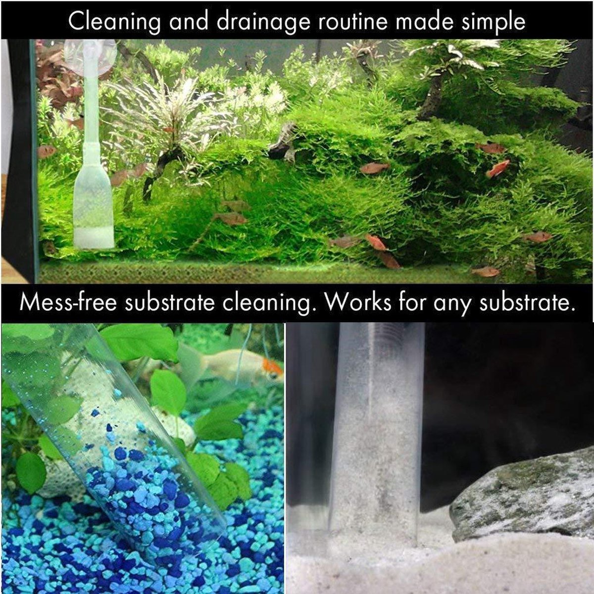 WiseGoods - Premium Aquarium Filter Pomp - Luchtpomp - Pompje - Waterpomp - Stofzuiger - Zuigleiding thumbnail 3