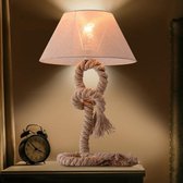 Staande Touwlamp - Landelijk Design Tafel Lamp - Zwevend Henneptouw Met Lampenkap - Voor Woonkamer/Slaapkamer/Nachtkast/Kantoor - Max 40W E27 Fitting - Rope Light