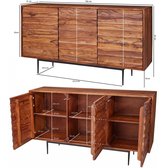 Nancy's Houten Dressoirs - Dressoir Kasten - Kast met Opbergruimte - Bruin - 150 x 41 x 81 cm