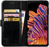 Rosso Element Book Case Wallet Hoesje Geschikt voor Samsung Galaxy Xcover Pro | Portemonnee | 3 Pasjes | Magneetsluiting | Stand Functie | Zwart