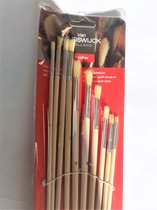 Van Bleiswijck lot de 10 brosses rondes, poils de porc