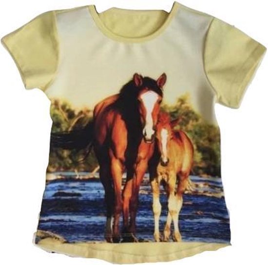 Kinder t-shirt met paard geel -s&C-86/92-t-shirts meisjes | bol.com